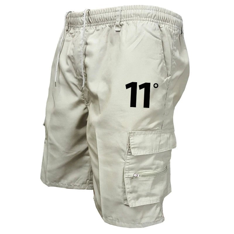 Outdoor Cargo Shorts Male Overalls Elastic Waist Cycling Multi - pockets Loose Work Short Pants Beach Sport Printed Trousers - Akhi Co.