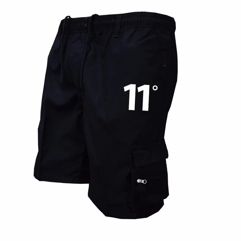 Outdoor Cargo Shorts Male Overalls Elastic Waist Cycling Multi - pockets Loose Work Short Pants Beach Sport Printed Trousers - Akhi Co.