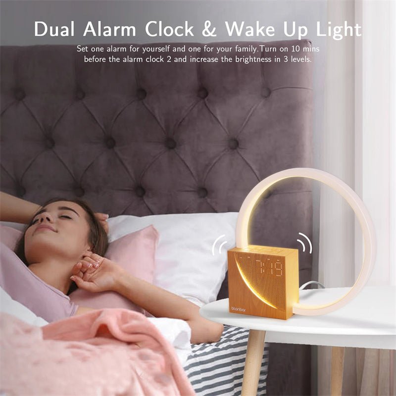 Bedside Lamp Touch Table Lamp With Natural Sounds, Desk Lamp With Alarm Clock, Touch Control 3 Levels Brightness Home Decor - Akhi Co.