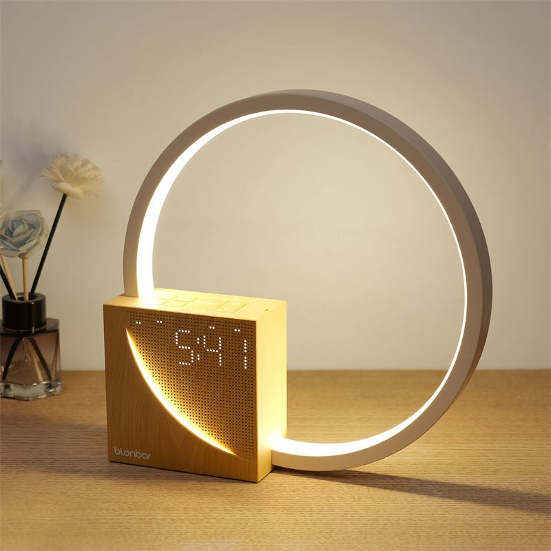 Bedside Lamp Touch Table Lamp With Natural Sounds, Desk Lamp With Alarm Clock, Touch Control 3 Levels Brightness Home Decor - Akhi Co.