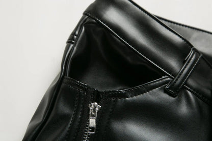 New Winter Men Skinny Biker Pu Leather Pants High Street Fashion Motorcycle Trousers for Male Stage Club Wear - Akhi Co.