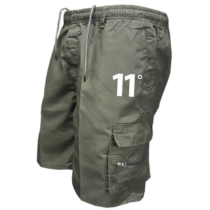 Outdoor Cargo Shorts Male Overalls Elastic Waist Cycling Multi - pockets Loose Work Short Pants Beach Sport Printed Trousers - Akhi Co.