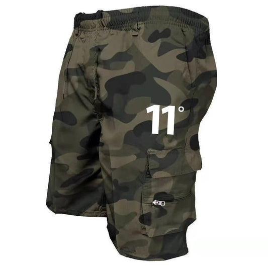 Outdoor Cargo Shorts Male Overalls Elastic Waist Cycling Multi - pockets Loose Work Short Pants Beach Sport Printed Trousers - Akhi Co.