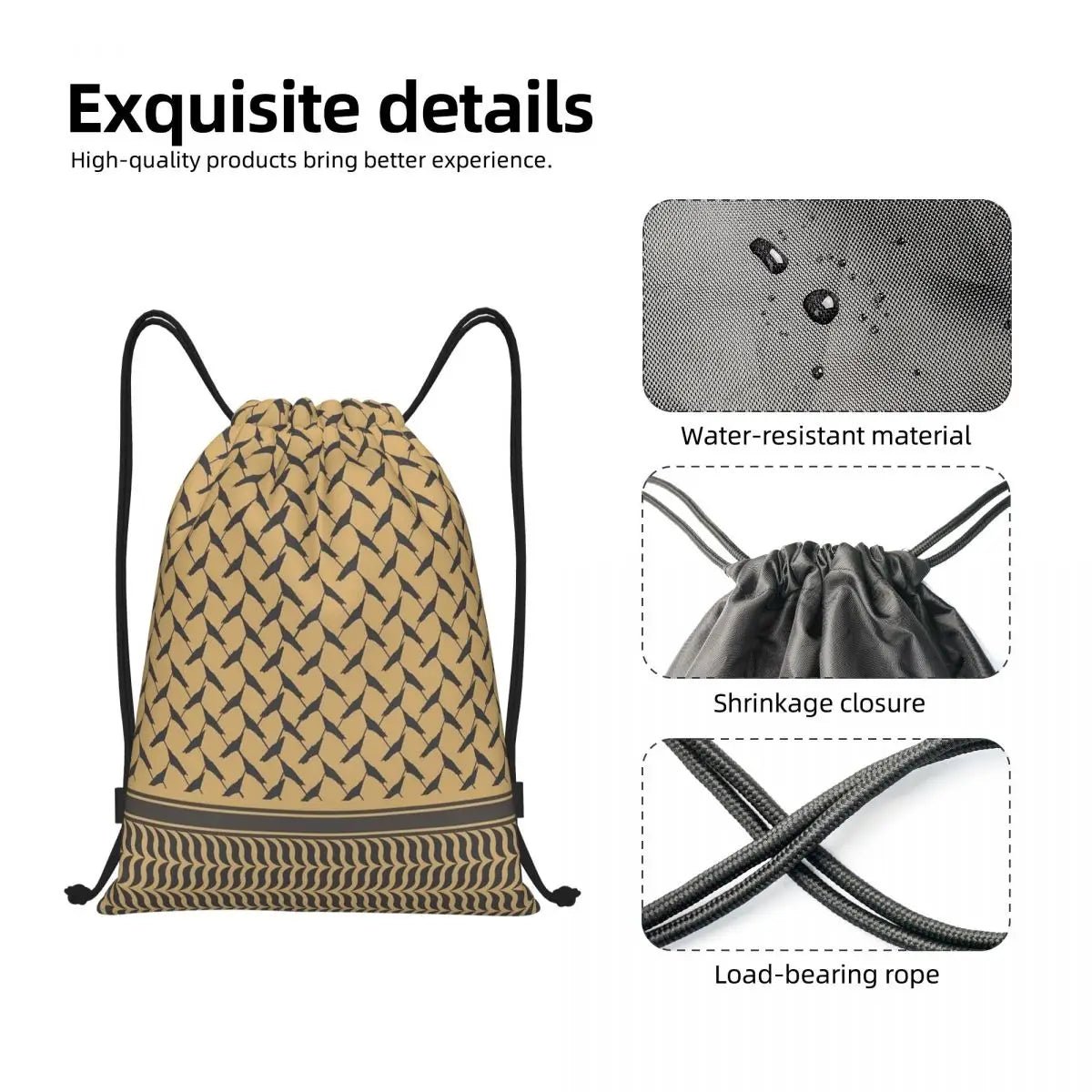 Palestinian Keffiyeh Drawstring Backpack - Akhi Co.